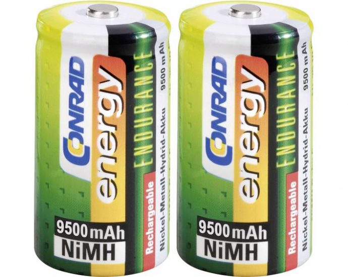 Conrad energy Endurance HR20 Oplaadbare D batterij (mono) NiMH 9500 mAh 1.2 V 2 stuk(s)